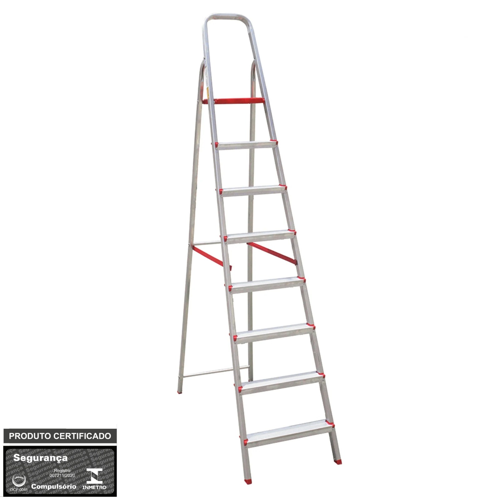 Escada De Alumínio Tesoura Botafogo Lar & Lazer 8 Degraus